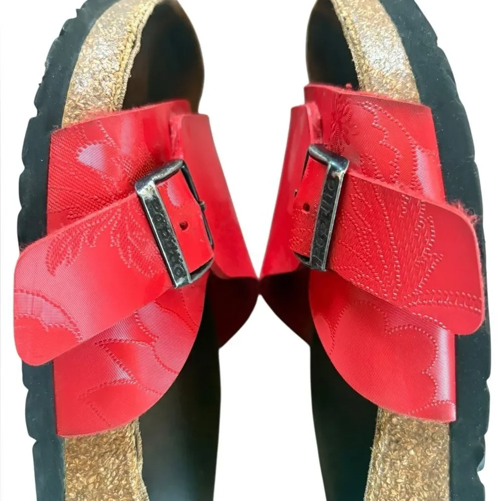 Papillio BIRKENSTOCK Madrid Red Floral Birko Flor Slip On Sandal Slides Womens 7 - Picture 5 of 15